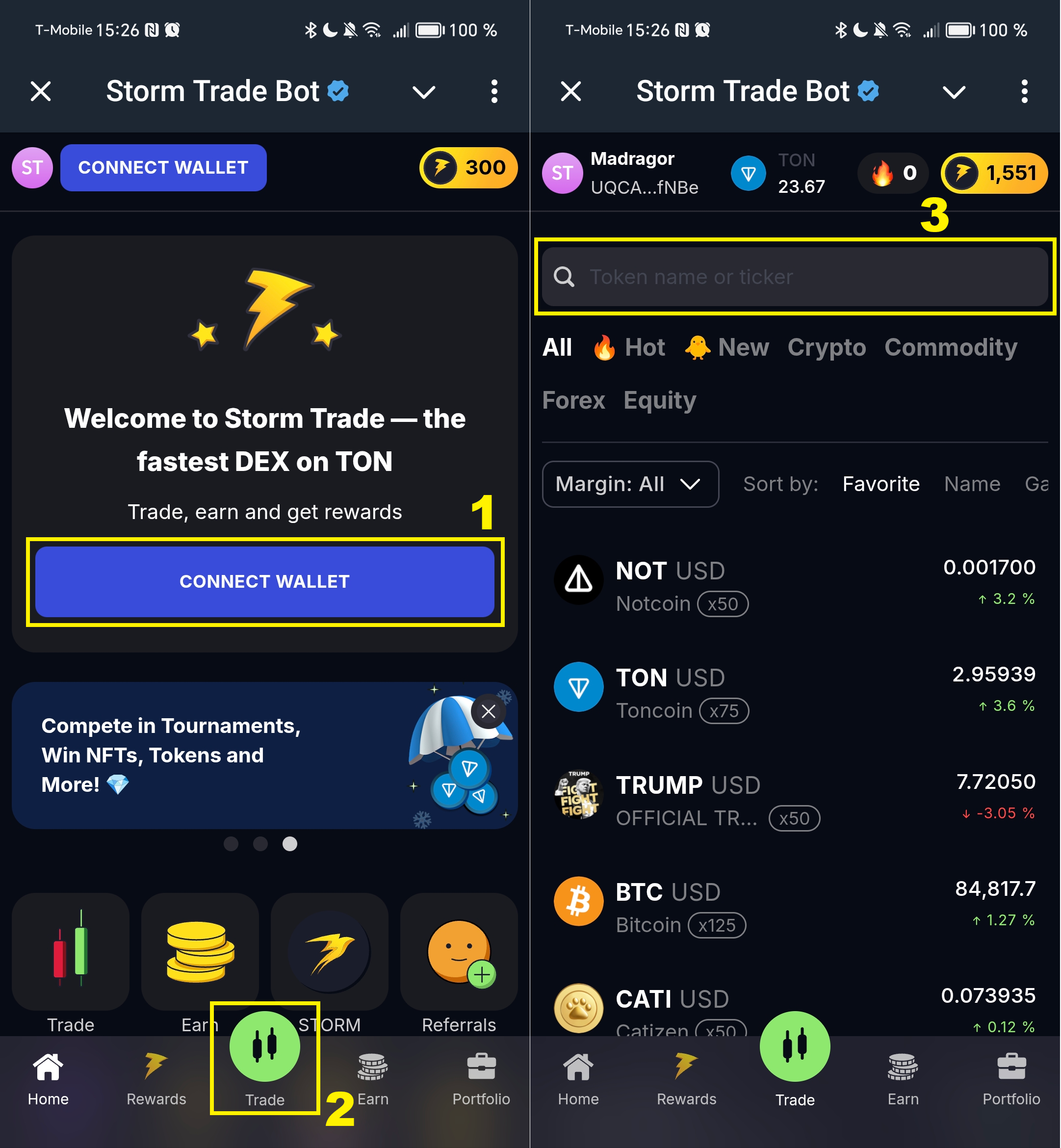 Storm Trade Interface